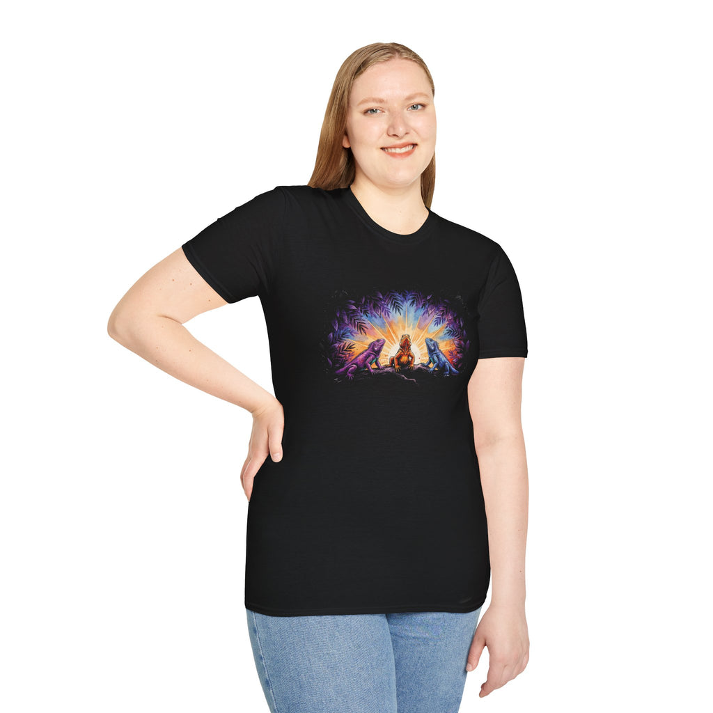 Three Iguanas T-Shirt — Watercolor Safari Animal Graphic Tee