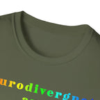 Neurodivergent and Thriving T-Shirt – Rainbow Pride Neurodiversity Tee
