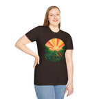 Sunrise Jungle T-Shirt — Tropical Iguana Sunset Graphic Tee