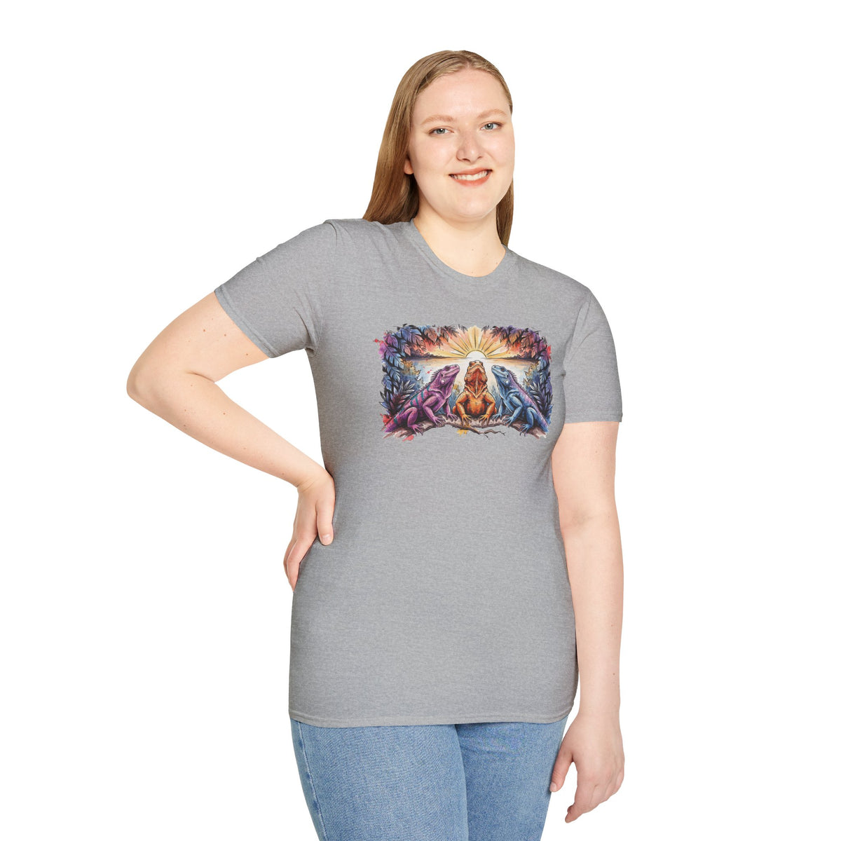 Tres iguanas T-Shirt — Sunrise Tribal Animal Harmony Tee