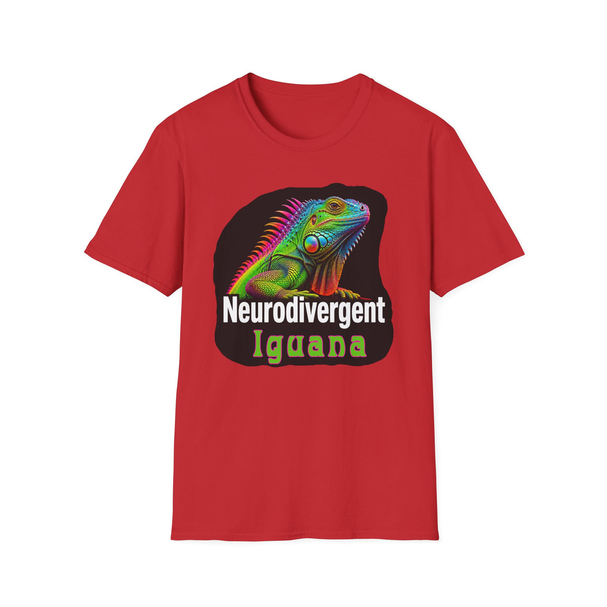 Neurodivergent Iguana T-Shirt — Colorful Rainbow Iguana Tee