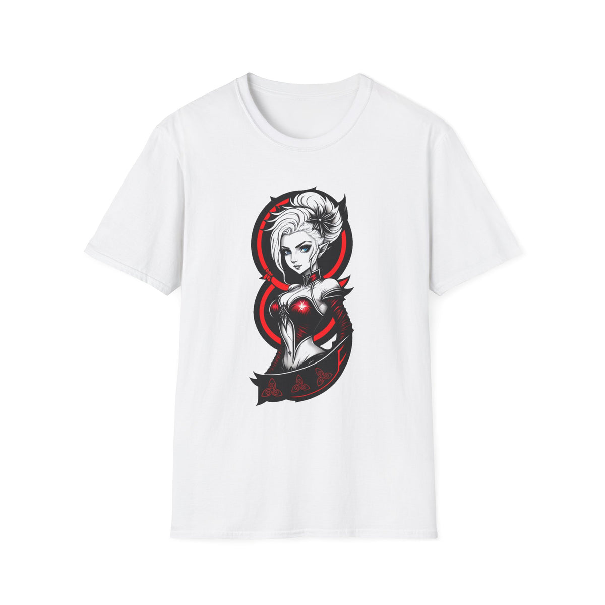 Vampy Gothic Girl Graphic Tee – Dark Anime Skull Design