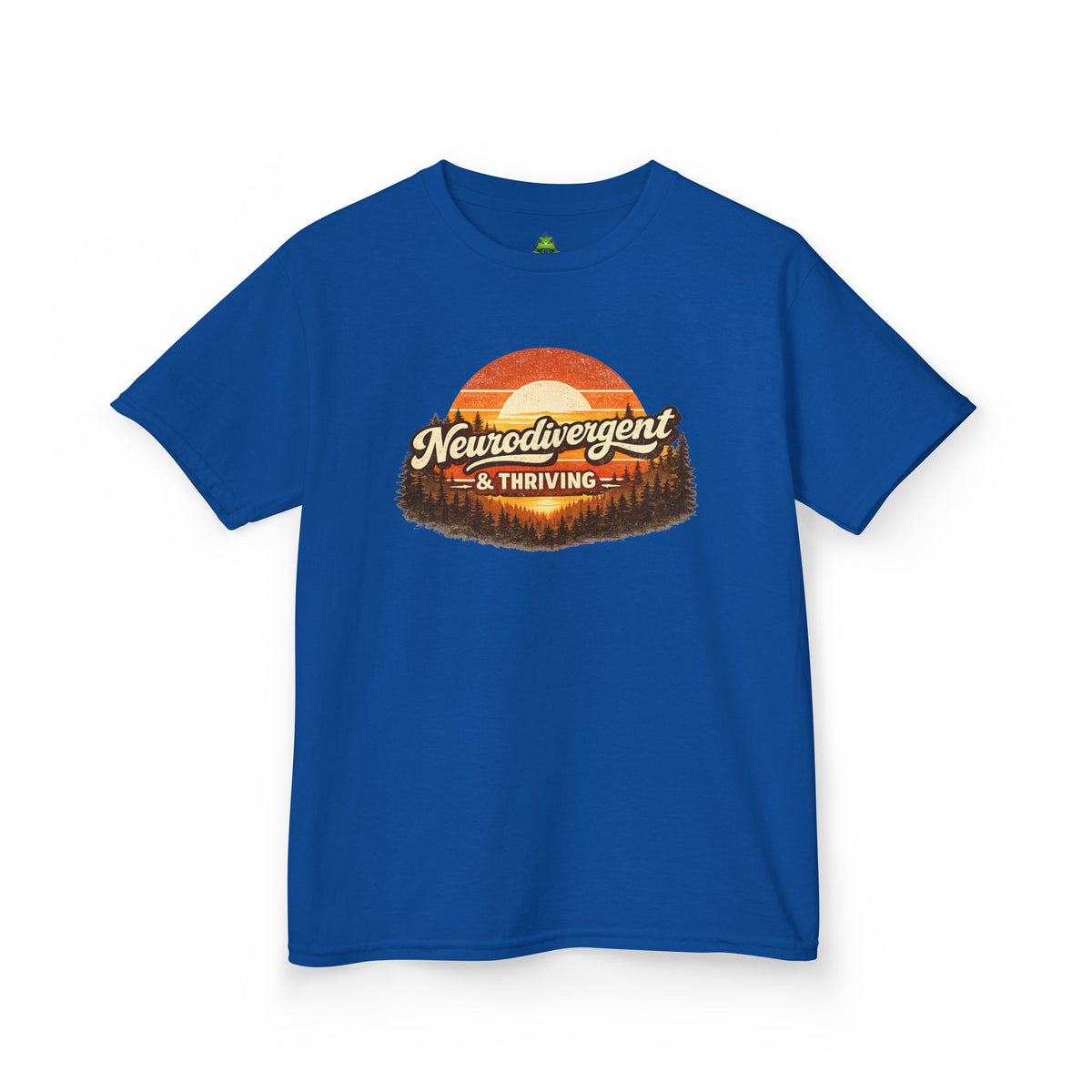 Kids T-Shirt — "Neurodivergent & Thriving" Retro Sunset Design