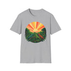 Sunrise Jungle T-Shirt — Tropical Iguana Sunset Graphic Tee