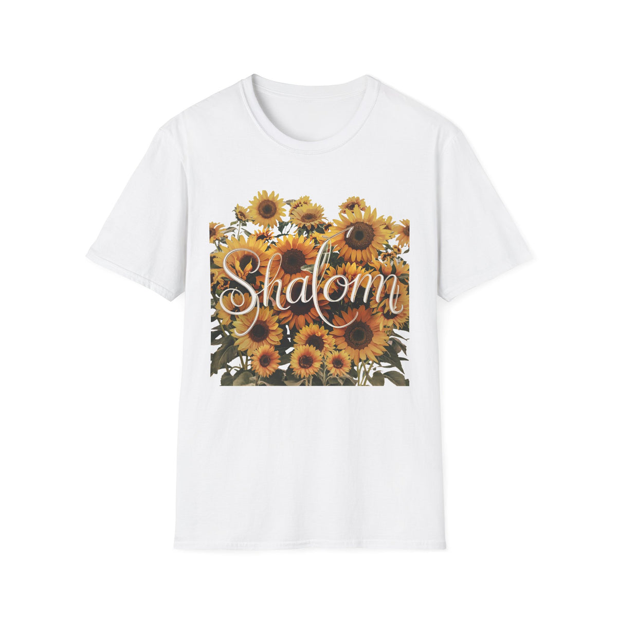 Shalom Sunflowers T-Shirt — Floral Peace Tee