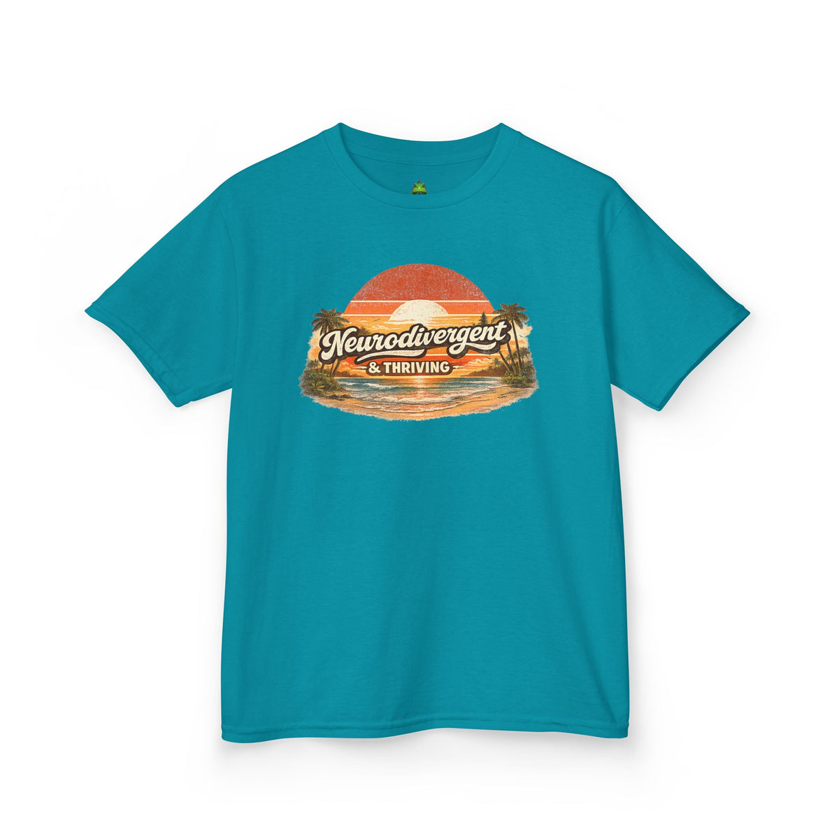 Kids T-Shirt — "Neurodivergent & Thriving" Retro Sunset Tee