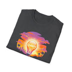 Clarity Please T-Shirt — Retro Sunset Lightbulb "Say What You Actually Mean" Graphic Tee
