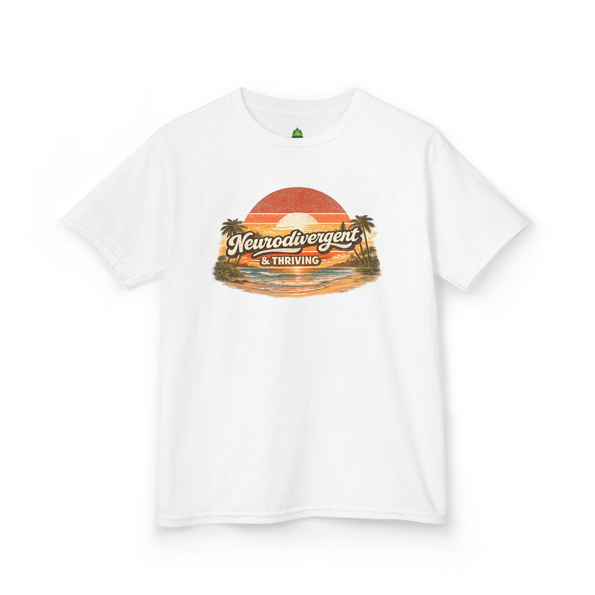 Kids T-Shirt — "Neurodivergent & Thriving" Retro Sunset Tee