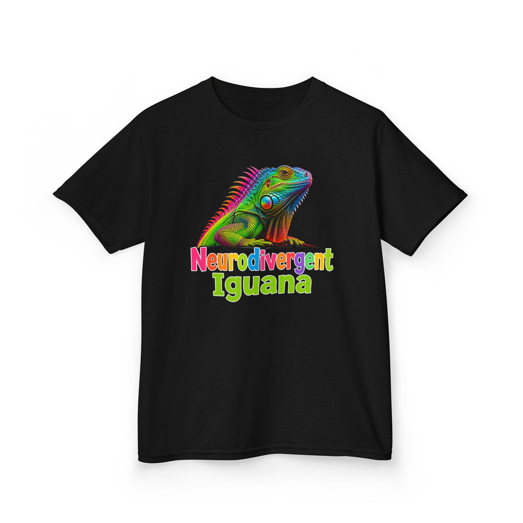 Kids T‑Shirt — Colorful "Neurodivergent Iguana" Graphic Tee