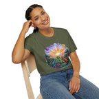 Sunrise Iguanas T-Shirt — Colorful Mountain Sunrise with Forest Trail