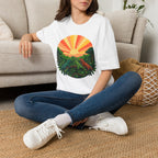 Sunrise Jungle T-Shirt — Tropical Iguana Sunset Graphic Tee
