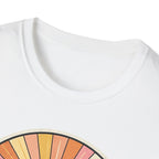 Sunrise Jungle T-Shirt — Retro Tropical Sunset Graphic Tee
