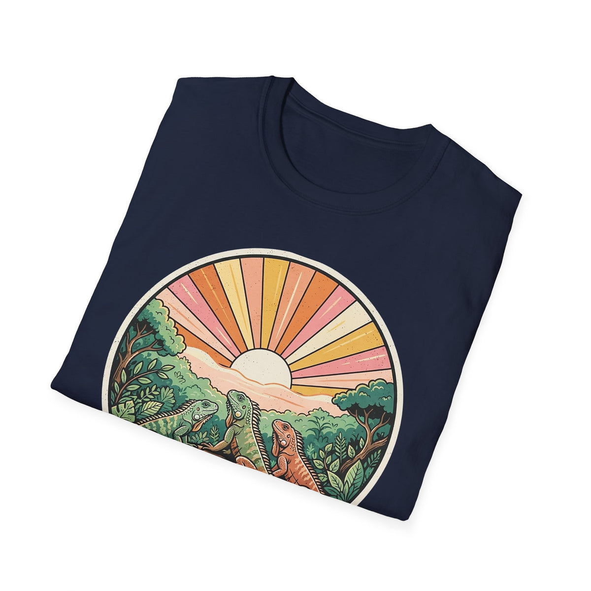 Sunrise Jungle T-Shirt — Retro Tropical Sunset Graphic Tee