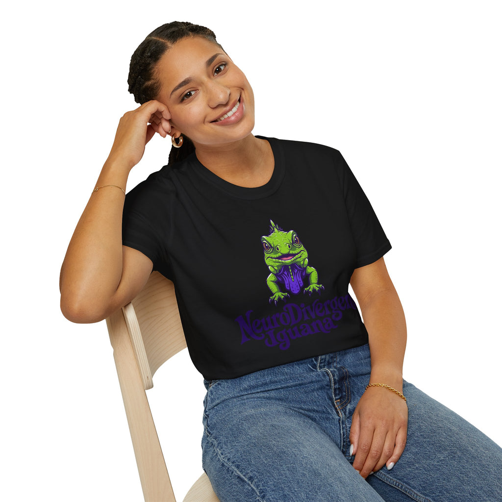 NeuroDivergent Iguana T-Shirt — Green Lizard Graphic Tee