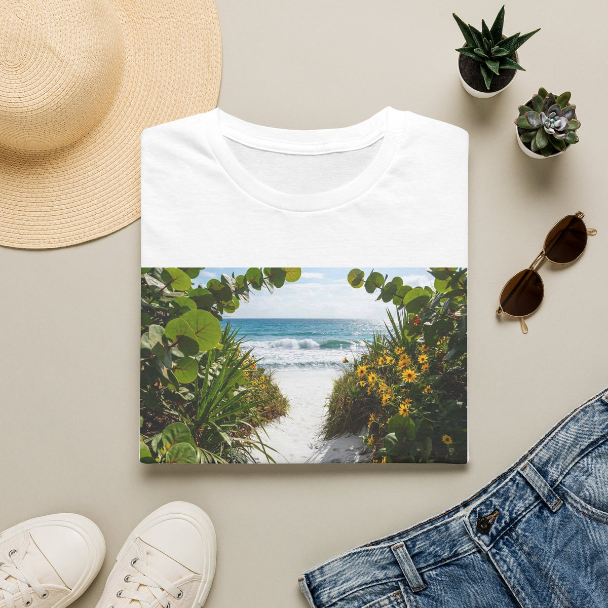 Sea Key Beach T-Shirt — Coastal Pathway Graphic Tee