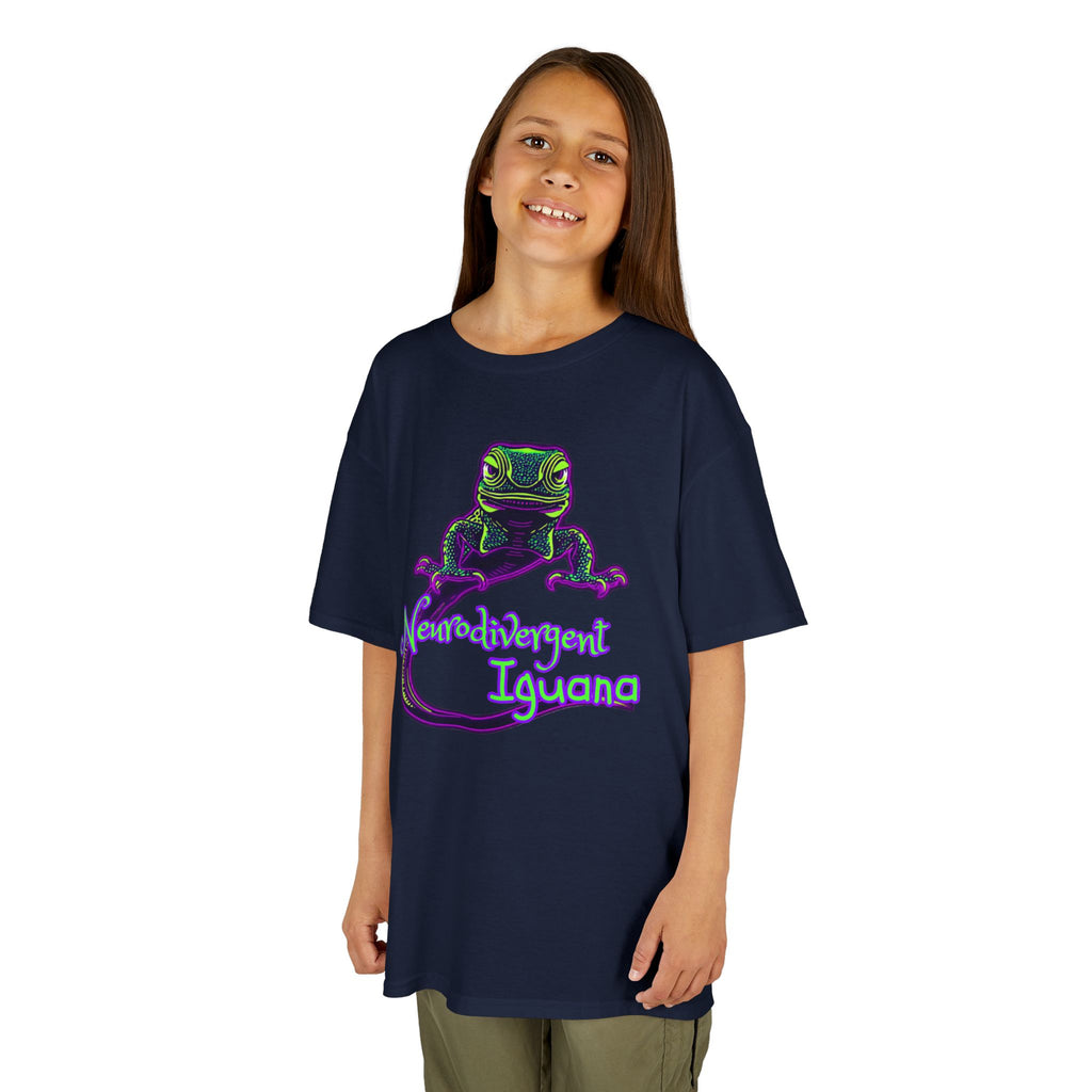 Kids Tee — Neon Chubby Iguana Graphic