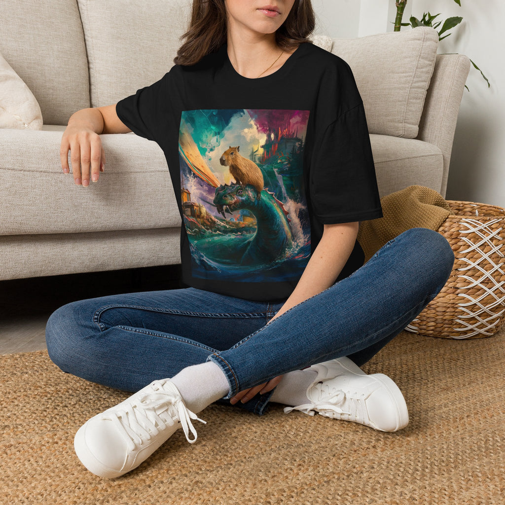 Capybara & Serpent Fantasy T-Shirt — Whimsical Nature Art Tee