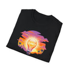 Clarity Please T-Shirt — "Clarity, please. Say what you really mean." Sunset Lightbulb Graphic