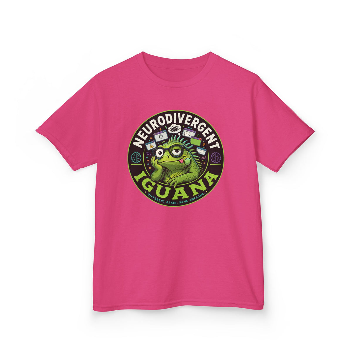 Kids T‑Shirt — "Neurodivergent Iguana" Graphic Tee