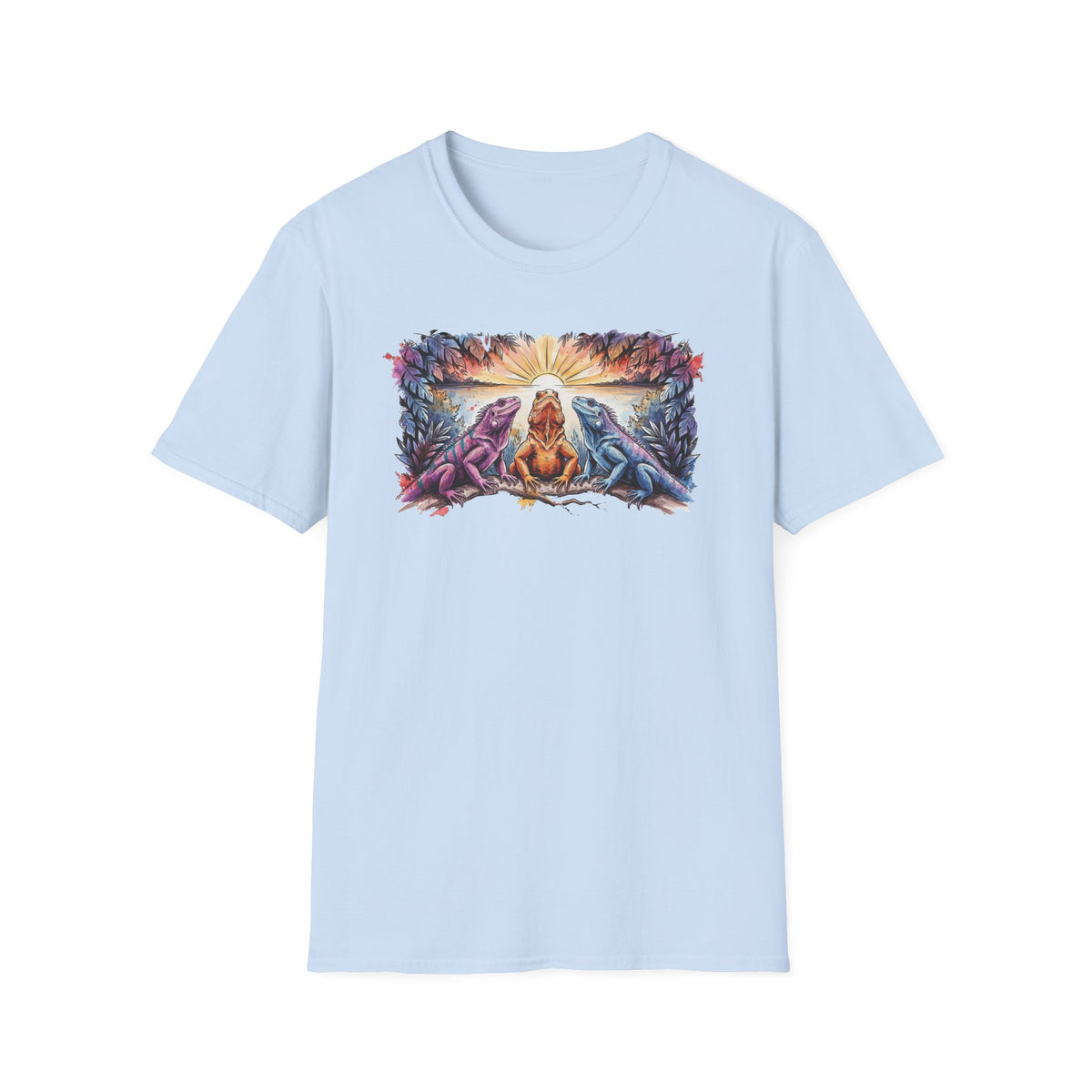 Tres iguanas T-Shirt — Sunrise Tribal Animal Harmony Tee