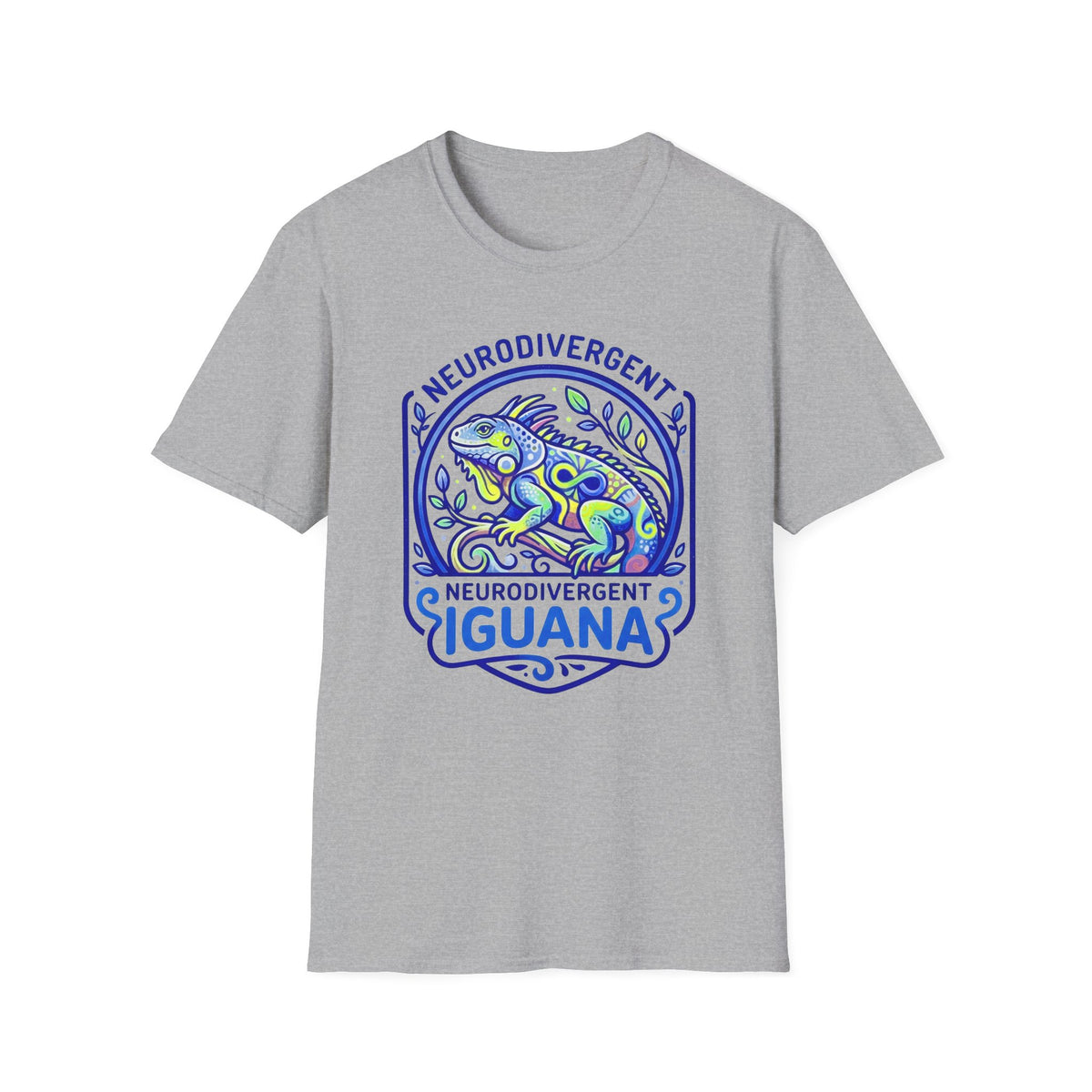 Neurodivergent Iguana T-Shirt — Colorful Pride Design for Neurodiversity Awareness