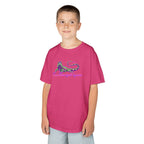 Kids Tee — Neon Green & Purple Iguana Graphic “Fluorescent Iguana”