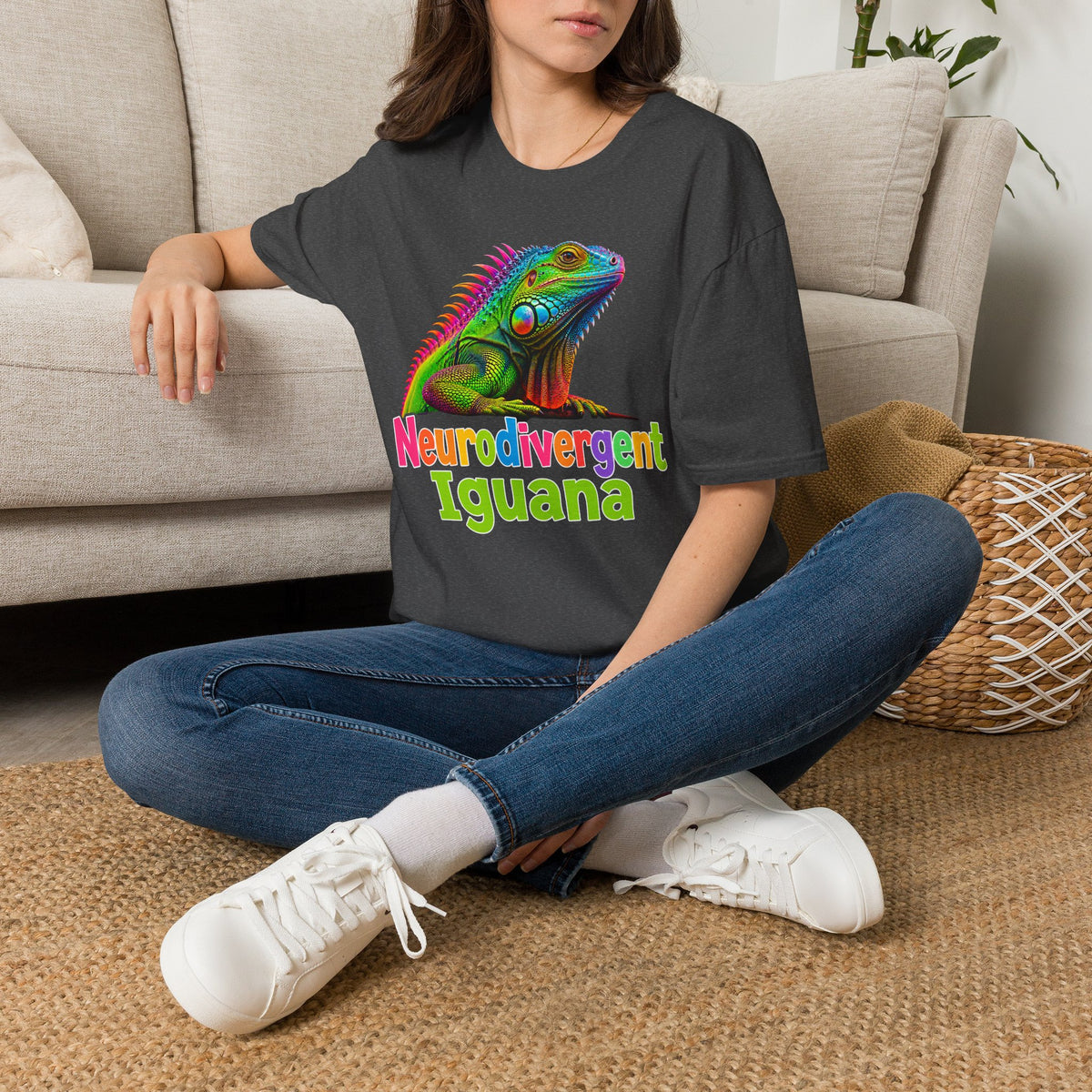 Neurodivergent Iguana T-Shirt — Colorful Pride Lizard Tee