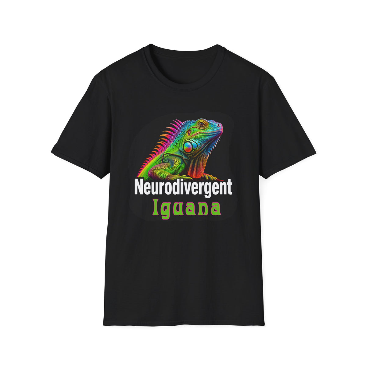 Neurodivergent Iguana T-Shirt — Colorful Rainbow Iguana Tee