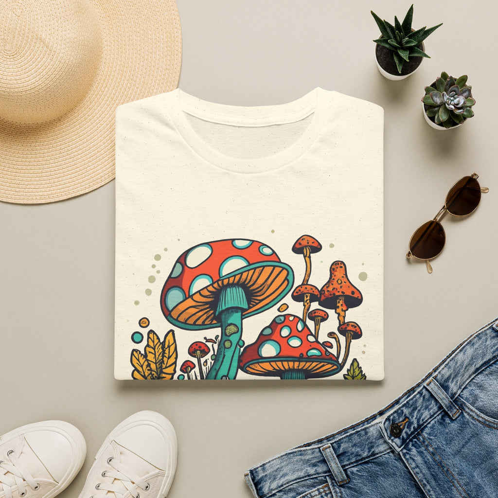Mushroom Garden T-Shirt — Retro Psychedelic Fungi Illustration
