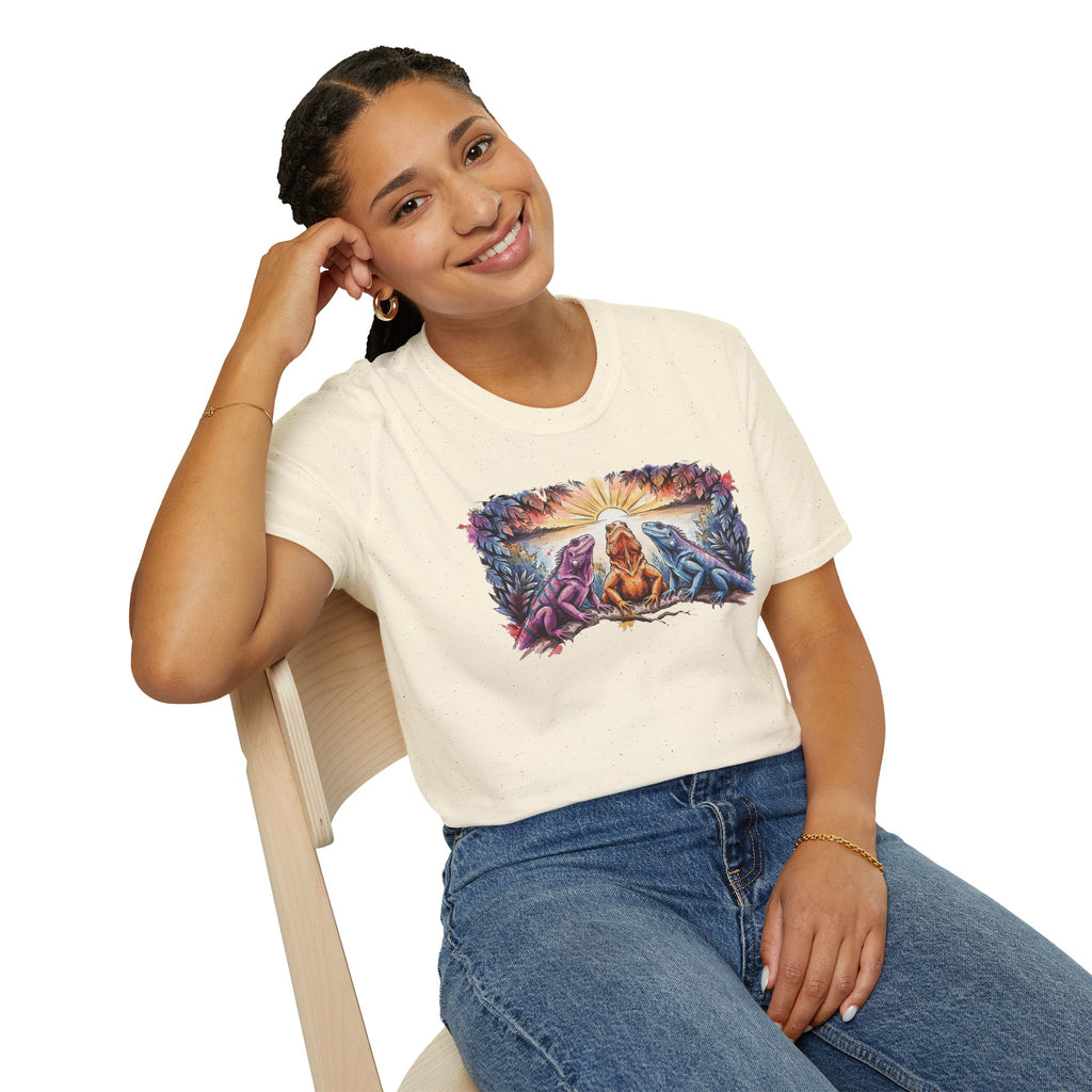 Tres iguanas T-Shirt — Sunrise Tribal Animal Harmony Tee