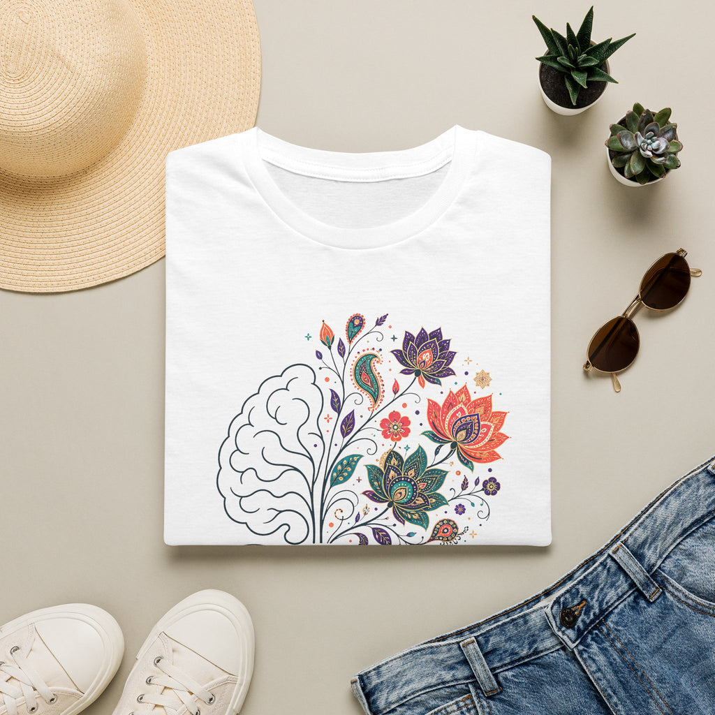 T-Shirt — 'Different Not Less' Floral Brain Awareness Tee