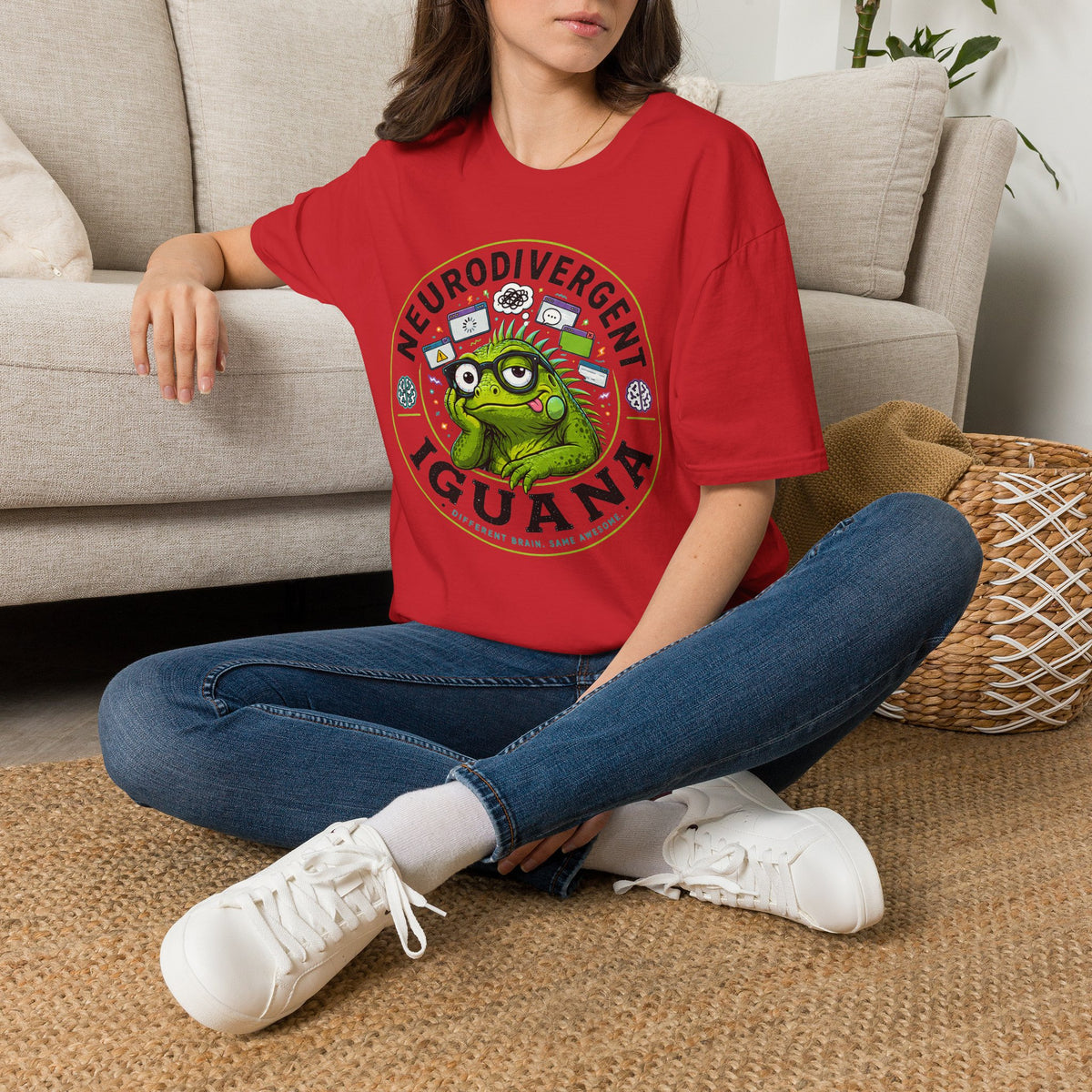 Neurodivergent Iguana T-Shirt — Cute Pride Neurodiversity Tee