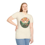 Sunrise Jungle T-Shirt — Retro Tropical Sunset Graphic Tee