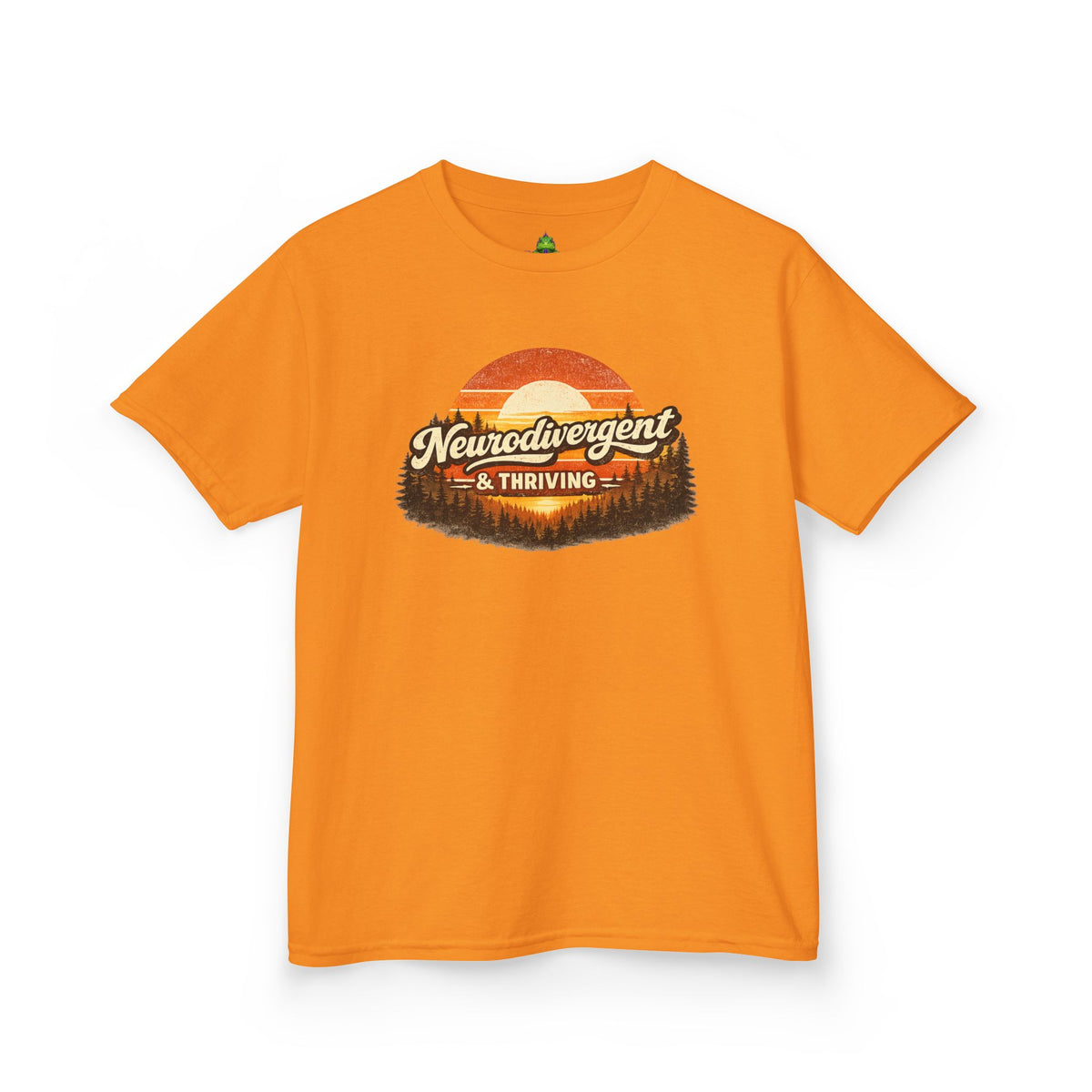 Kids T-Shirt — "Neurodivergent & Thriving" Retro Sunset Design
