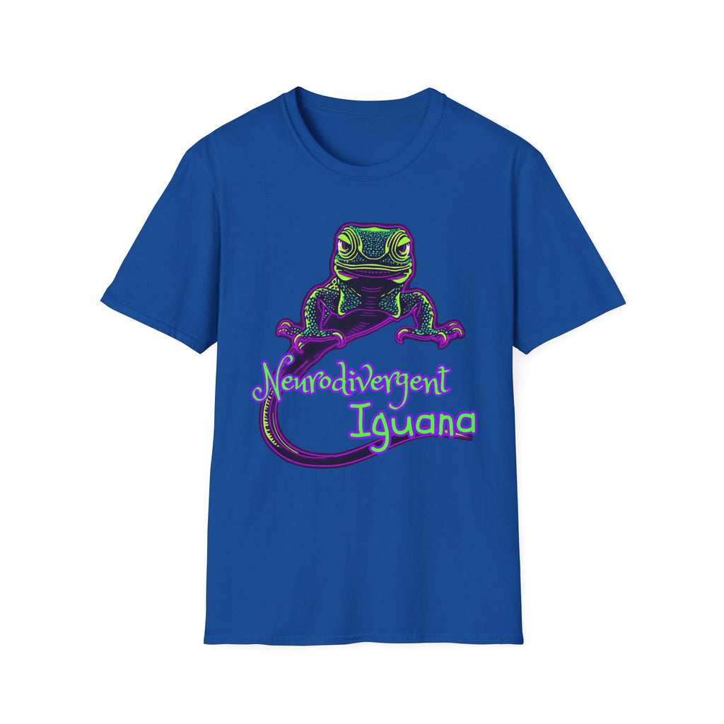 Neurodivergent Iguana T‑Shirt — Neon Lizard Pride Tee