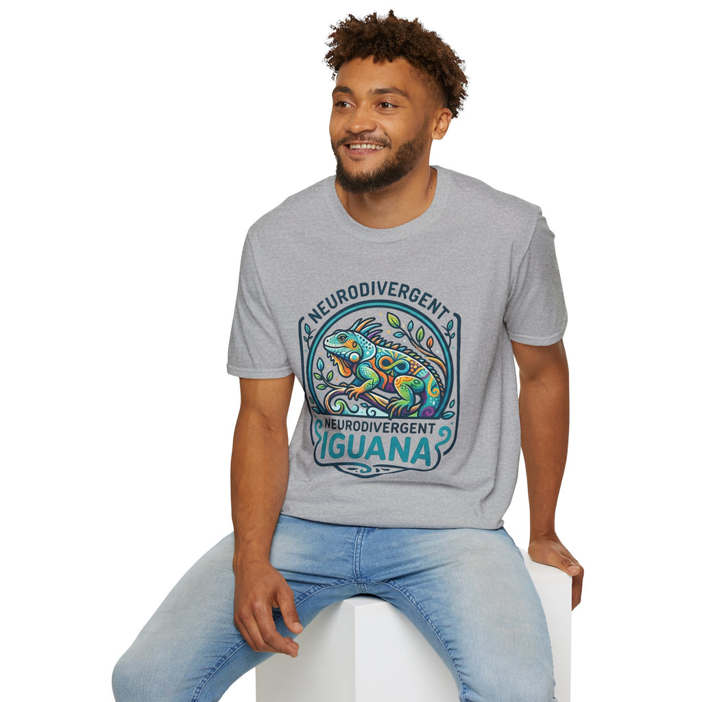 Neurodivergent Iguana T-Shirt — Colorful Pride Design