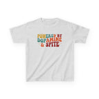Kids T‑Shirt – "Powered by Dopamine & Spite" Retro Graphic Tee