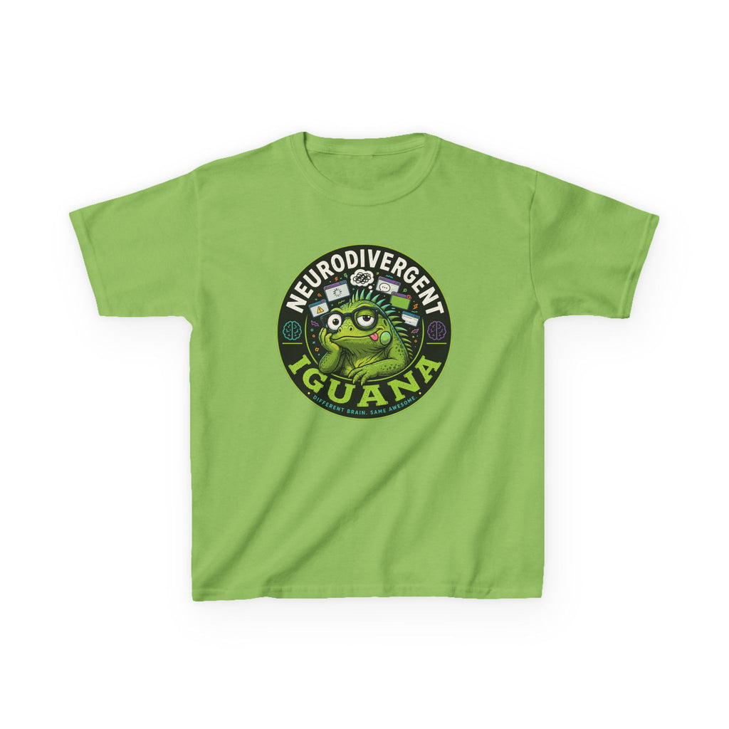 Kids T‑Shirt — "Neurodivergent Iguana" Graphic Tee