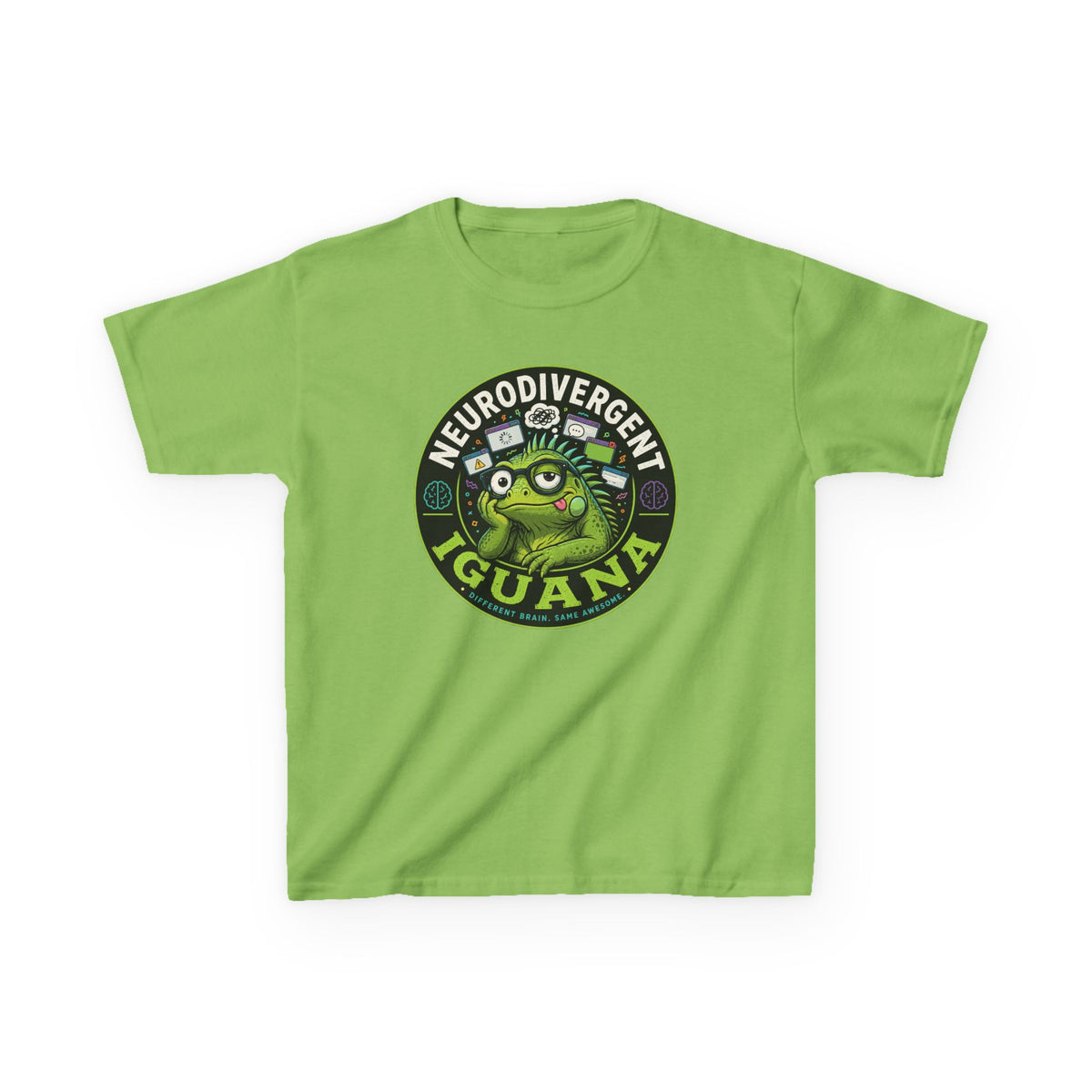 Kids T‑Shirt — "Neurodivergent Iguana" Graphic Tee