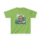 Kids Surfing Bear Graphic Tee — Cute Adventure Whale-Wave Design