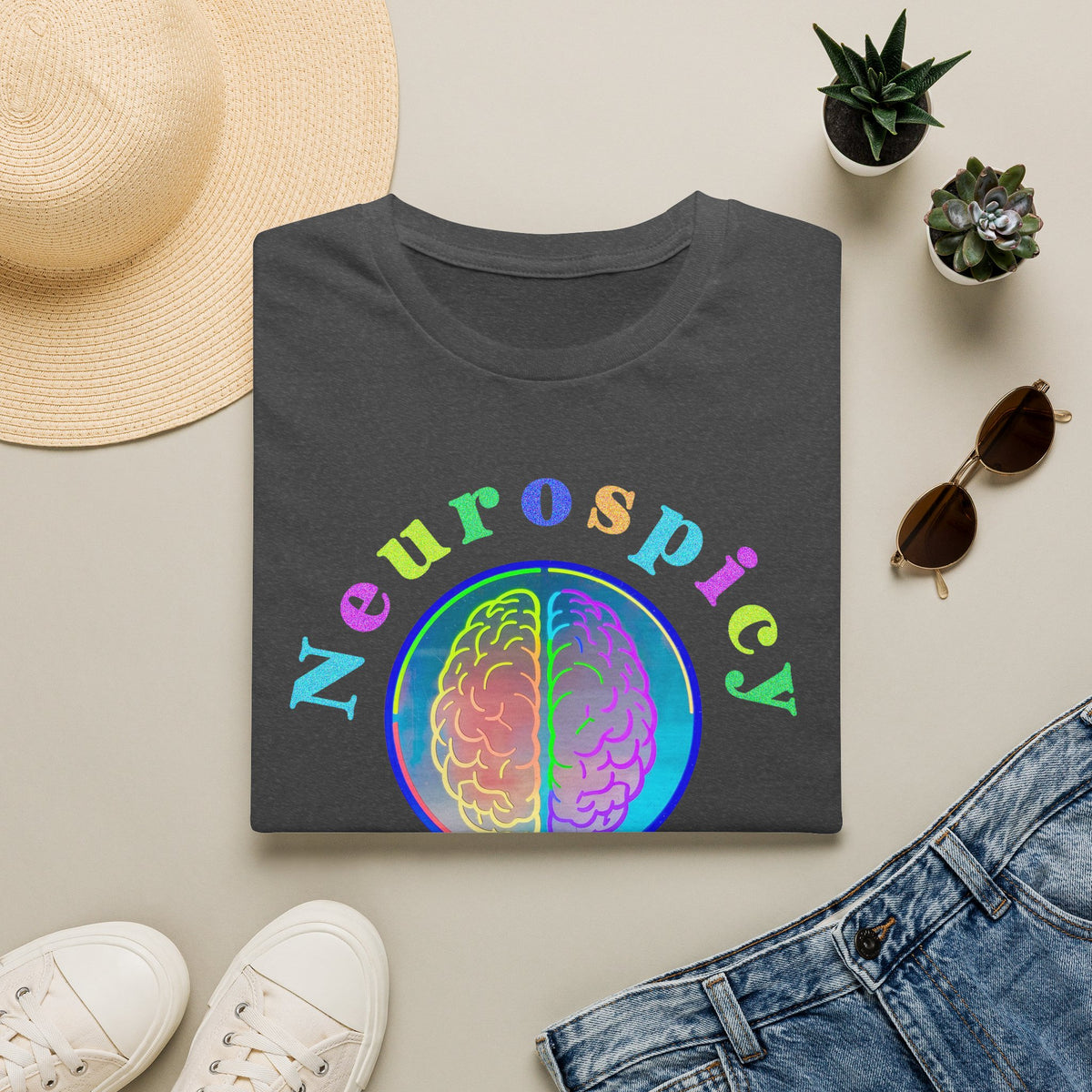 Neurospicy Rainbow Brain T‑Shirt — Colorful Science Apparel