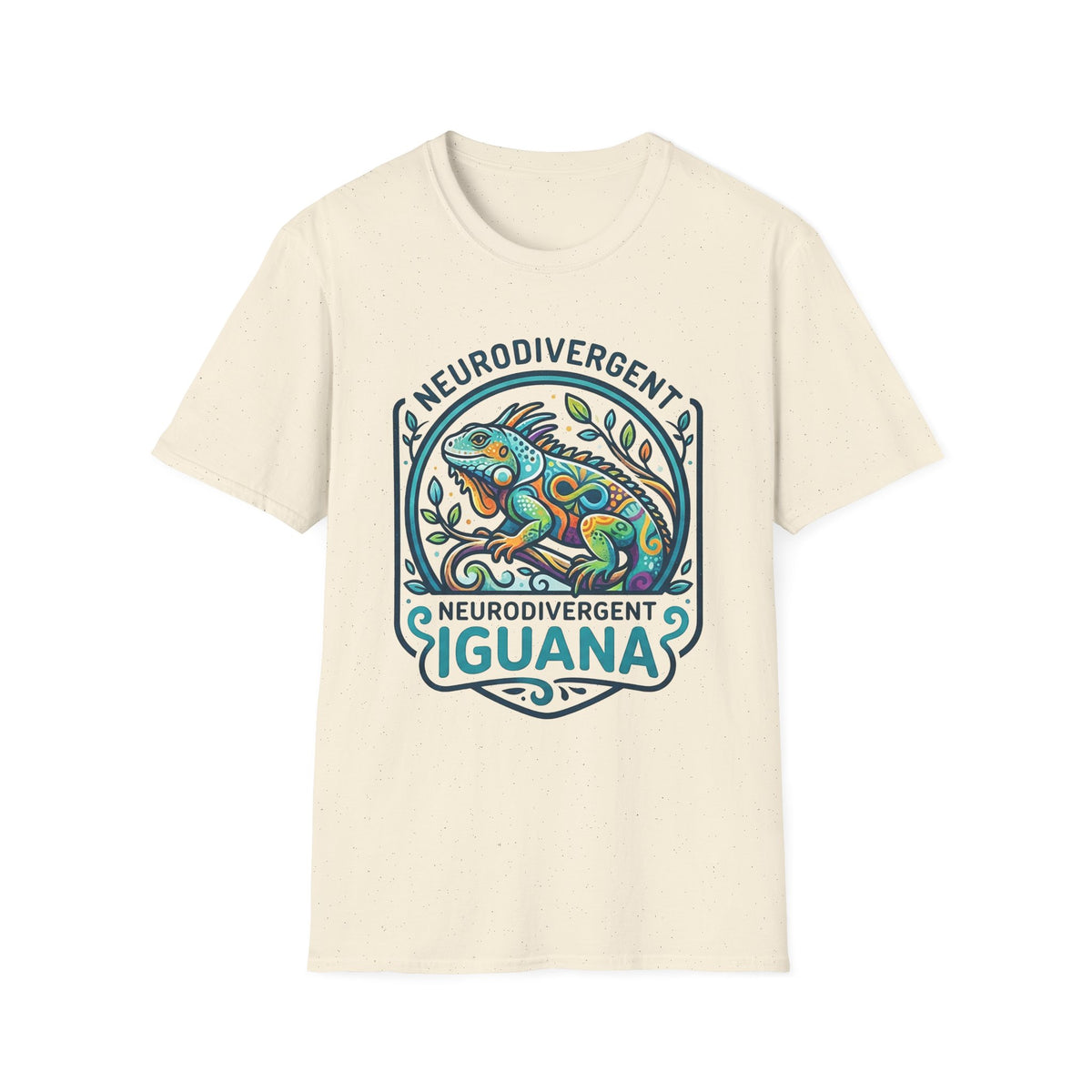 Neurodivergent Iguana T-Shirt — Colorful Pride Design