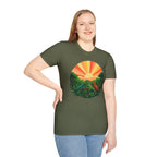 Sunrise Jungle T-Shirt — Tropical Iguana Sunset Graphic Tee