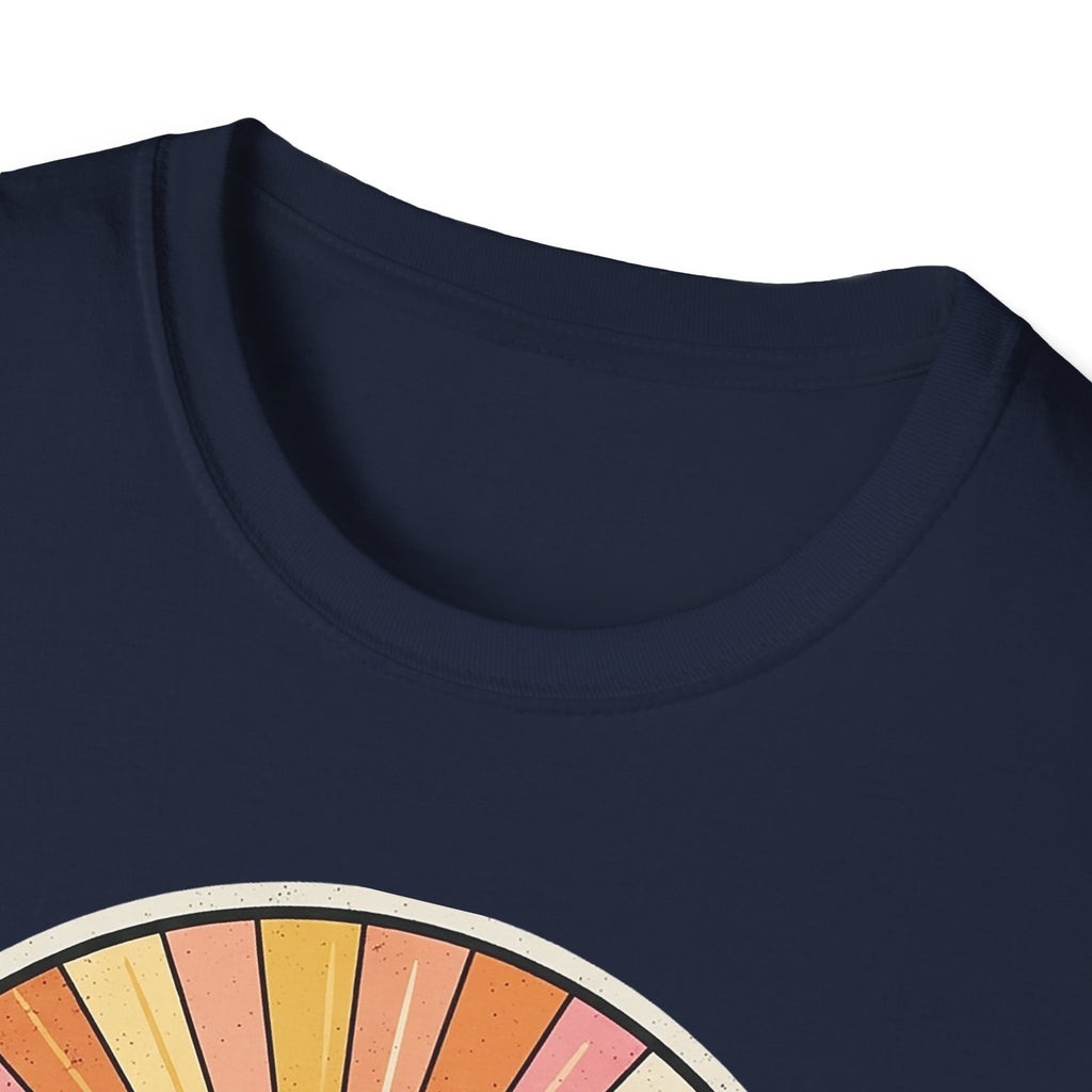 Sunrise Jungle T-Shirt — Retro Tropical Sunset Graphic Tee