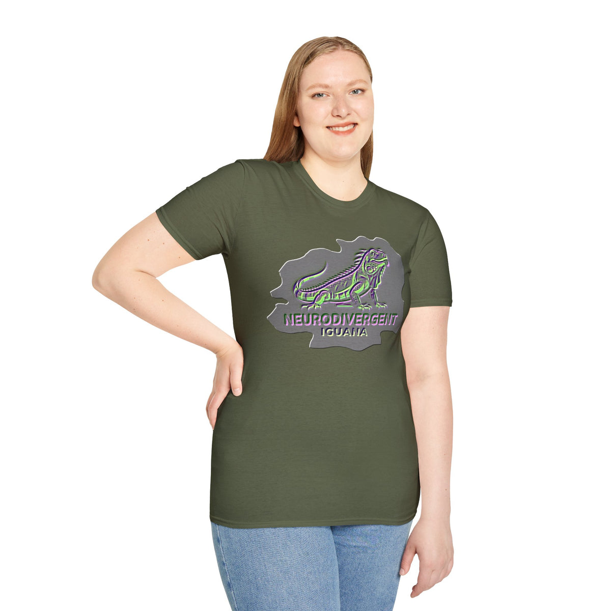 Neurodivergent Iguana T-Shirt — Colorful Pride lizard design