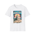 Sand Life Vintage Beach T-Shirt — Retro Sunset Sandcastle Graphic