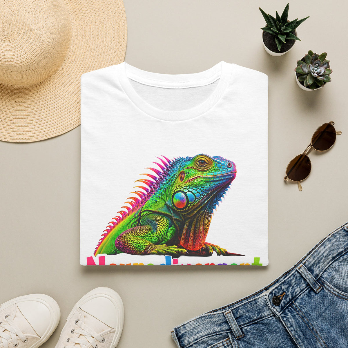 Neurodivergent Iguana T-Shirt — Colorful Pride Lizard Tee