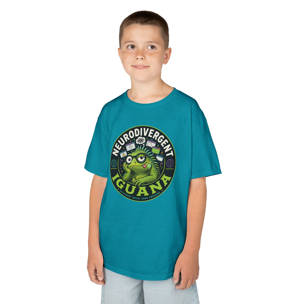 Kids T‑Shirt — "Neurodivergent Iguana" Graphic Tee
