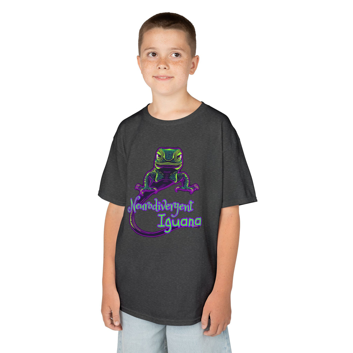 Kids Tee — Neon Chubby Iguana Graphic