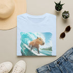 Capybara Surfing T‑Shirt — "Chill Dude!" Beach Vibe Tee